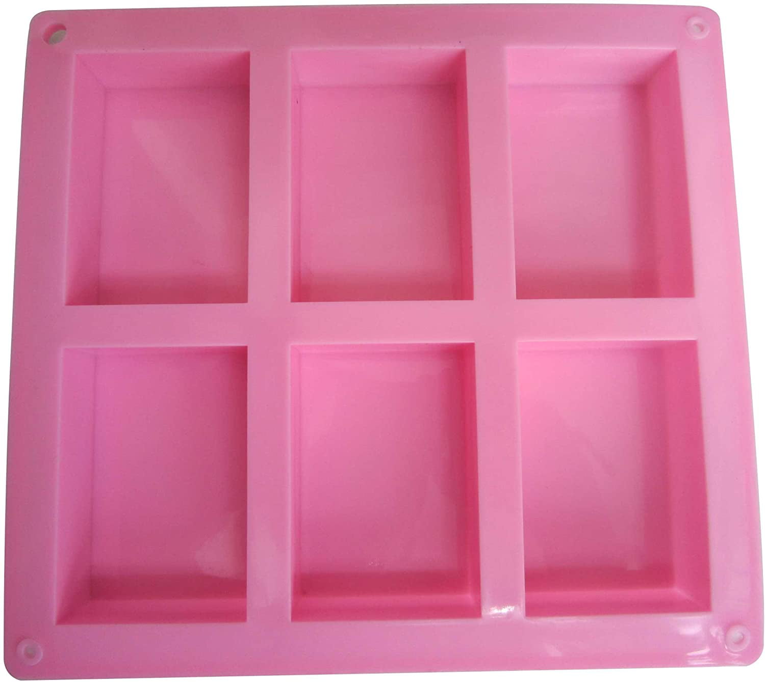 6-Cavity Silicone Rectangle Soap Cake ice Mold Tray For Homemade Craft 