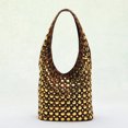 thumbnail image 2 of Fashion Rivet Bag Gold Leopard Brand Design Punk Style Light Luxury Commuting Allmatch Cool Frosted Bucket Shoulder Underarm Bag, 2 of 6