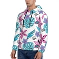 thumbnail image 3 of Pofeuu Hawaiian Style Print Mens Casual Hooded Collar Drawstring Hoodies Pullover Sweatshirts Casual Long Sleeve Shirts-Small, 3 of 7