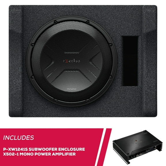 New Kenwood P-XW1241S 12" Preloaded Subwoofer Enclosure and X502-1 Mono Amplifier