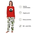 thumbnail image 2 of Santa Bigfoot Christmas Lights Matching Family Pajamas, Family And Dog PJs, Plus Sizes, With Pockets, 2 of 7