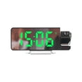 thumbnail image 3 of Giunmcul 50% Off Clear Projection Alarm Clock LED Mirror Digital Clocks Large Display with 180 Rotatable Projector USB C Port Auto Dimming Modern Desk Clock for Bedroom, 3 of 5
