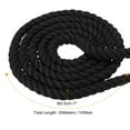 thumbnail image 2 of Uxcell Natural Twisted Cotton Rope 3 Strand Thick Cotton Rope Tug 0.98" x 98.43ft Black, 2 of 7