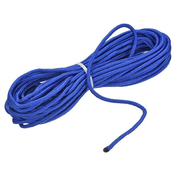 Uxcell Nylon Rope Solid Braided 1 Roll of 0.23 inch x 49.2 Foot Blue 