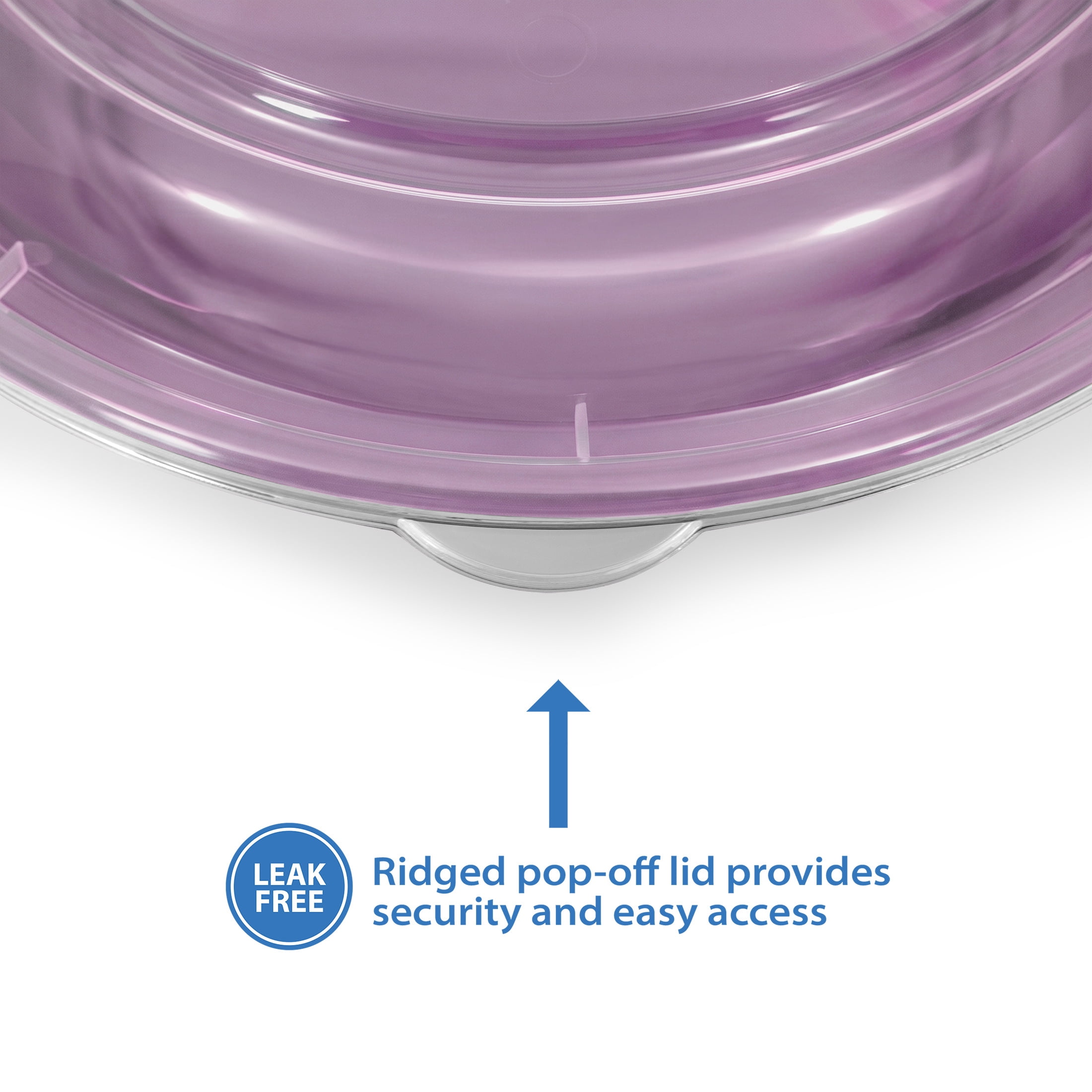 Mainstays 5-Pack 3-Compartment Round BPA-Free Plastic Meal Prep Food Storage Containers, 1L, Lilac Bloom