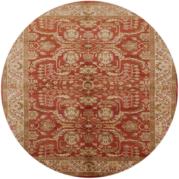 Ahgly Company Machine Washable Indoor Round Industrial Modern Brown Sand Brown Area Rugs, 3' Round