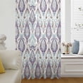 thumbnail image 6 of Blue Flower Sheer Curtains 45 Inches Long, Purple Vintage Moroccan Country Floral Light Filering Curtains, Breathable Simi Curtain Privacy Drapes for Kitchen Bathroom Small Window Treatment, 6 of 9
