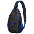 thumbnail image 1 of Funny Dinosaur Print Sling Bag, Colorful Cartoon Dino Pattern Lightweight Backpack for Travel, Outdoor Adventures, and School Use, 1 of 6