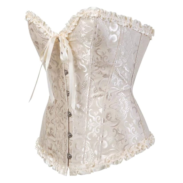 Qarigey Mujeres Corset Overbust Bustier Strapless Fajas Ropa Interior Ropa interior albaricoque METRO