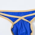 thumbnail image 3 of TANBOM Men's Nylon Sexy Thong Underwear Precise Coverage Bulge Pouch Breathable Comfortable Bright Blue Black Green XL, 3 of 6