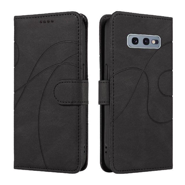 Étui Rabattable pour FOXDOCK Samsung Galaxy S10E avec Fentes pour Cartes et Fonction Support en Cuir Toucher Peau