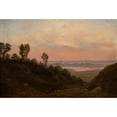 thumbnail image 2 of Chrystian Breslauer 14x11 Black Ornate Wood Framed Double Matted Museum Art Print Titled: Hilly Landscape at Sunset, 2 of 5