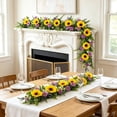 thumbnail image 4 of Cadancy Artificial Sunflower Garland Fake Daisy Vine Silk Flowers Foliage Floral Wreath Wedding Arch Backdrop Home Garden Party Decor, 4 of 6