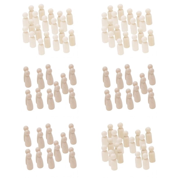 Muñeca de madera natural,Muñecas de clavijas , clavija de madera,Muñecas de madera para personas con clavija de bricolaje,Primeros de la torta de boda,Juguetes perfecl Muñeca de madera natural