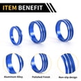 thumbnail image 4 of Unique Bargains 1 Set Air Conditioner Trailer 4WD Control Switch Knob Cover Ring for Ford F-150 XLT XL 2016-2021 Air Conditioning Button Cover Trim Decoration Blue, 4 of 6