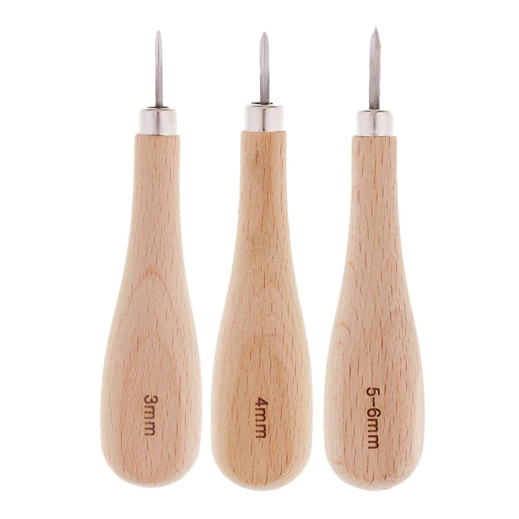 3 Sizes Sewing Steel Stitching Awl Diamond Shape Blade Practical Sewing Tool 