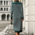 thumbnail image 4 of Wancir Womens Winter Fall Pleated Knitted Fit and Flare Long Sleeve Sweater Dress, 4 of 7
