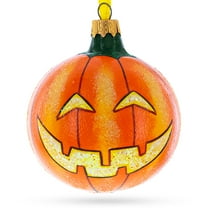 Jack-o'-lantern Glass Ball Halloween Ornament 3.25 Inches