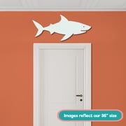 Outdoor Shark Wall Art – Weatherproof PVC Shark Decor for Beach House, Cottage, and Nautical Themed Spaces, Ocean Wall Hanging, 4 Foot