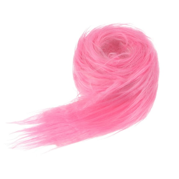Uxcell Faux Fur Fabric Precut Strips, 59x2 Inch Plush Faux Fur Fabric Square for DIY Crafts [Pink]
