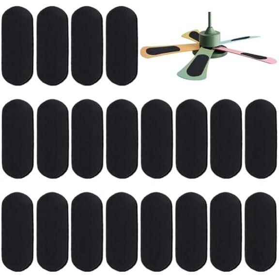 20pcs Ceiling Fan Filters for Blades Black Fan Air Purifier Pads Ceiling Fan Blade Filters for Home Office Common Household Contaminants Polyester