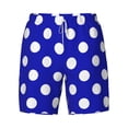thumbnail image 4 of Lsque Mens Swim Trunks Blue And White Polka Dot Pattern - Bathing Suit Compression Liner - Beach Swim Shorts Swimwear - (S-3XL) - Stretch Quick Dry -3X-Large, 4 of 9