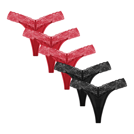 Fulorrnie Underwear for Women Plus Size Thong Breathable Comfort Panties Cute Cheeky Elastic Waist Seamless Panty Brick Red S