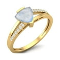 thumbnail image 2 of 0.98 Cts Trillion Shape Moonstone 925 Sterling Silver Gold Vermeil Split Shank Engagement Women Mother's Day Gift Ring, 2 of 3