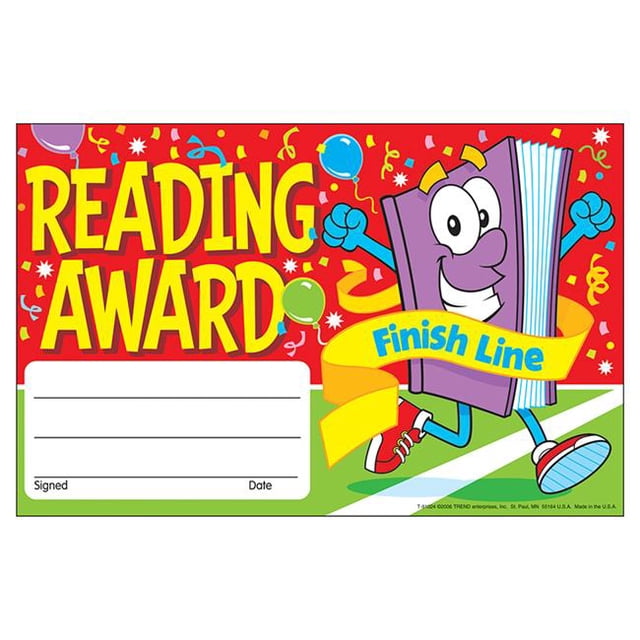 Trend Enterprises T-81024-6 Awards Reading Award Finish Line - Pack of 6