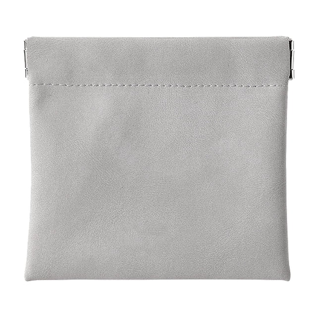 Pocket Cosmetic Bag Portable Cute Scratch Resistant PU Leather Travel Mini Makeup Storage Bag for Women Girl Grey Large size
