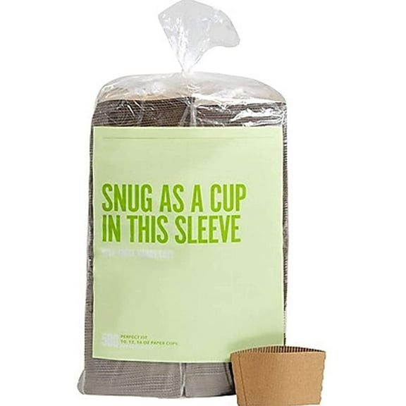 MyOfficeInnovations Paper Hot Cup Sleeve Brown 500/Pack (PK56227) 24394122