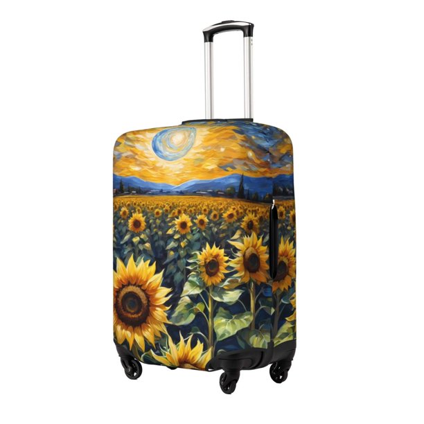 Fotbe Starry Sky Moon Sunflower Funda Protectora para Equipaje, Antirrayones y Resistente a la Suciedad, Compatible con Maletas de 18 a 32 Pulgadas-Large