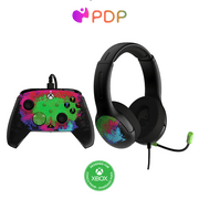 PDP Space Dust Bundle Pack: REMATCH GLOW Advanced Wired Controller & AIRLITE GLOW Wired Headset For Xbox Series X|S, Xbox One, & Windows 10/11 PC
