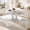 White, variant on Virans 5-Piece Round Room Dining Table Set for 4-6,59" Extendable Kitchen Table with 2 Ergonomic Chairs & 2 Benches,Oval Modern Dining Set with MDF Board for Small Space,Black
