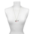 thumbnail image 3 of Delight Jewelry Silvertone Pebble Border Initial - O - Light Pink Heart Nurse Strong Zoe Necklace, 3 of 4