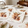 thumbnail image 3 of Shipiny 20 Pack Highland Cow Disposable Paper Napkins, Vintage Floral Luncheon Napkins, Great for Farmhouse Theme Birthday, Rustic Party, Wedding and Holiday Table Decoration., As Shown, 3 of 5