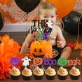 thumbnail image 2 of 25 Pieces The Spooky One Cake Topper with Halloween Cupcake Toppers Pumpkin Ghost BOO EEK for Halloween Themed 1st Birthday Party Decorations, 2 of 6