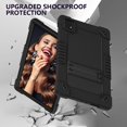 thumbnail image 3 of Fancing Case for T-Mobile Revvl Tab 5G 2023 Released Tablet,Shoulder Strap Soft Silicone & Hard Back Hybrid Shockproof Kids Friendly Protective Case for REVVL TAB 5G 2023 Released (Black+Black), 3 of 6
