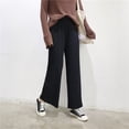 thumbnail image 2 of Pantalones anchos y sueltos de tubo ancho para mujer, pantalón plisado, de pierna ancha, adelgazante, con cintura elástica, informales, de otoño, 2 of 6