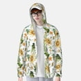 thumbnail image 4 of Kll Watercolor Bright Sunflowers Print Men'S Women’s Upf 50+ Sun Protection Outdoor Hoodie Jacket Long Sleeve Fishing Hiking Performance Shirt- Small, 4 of 8