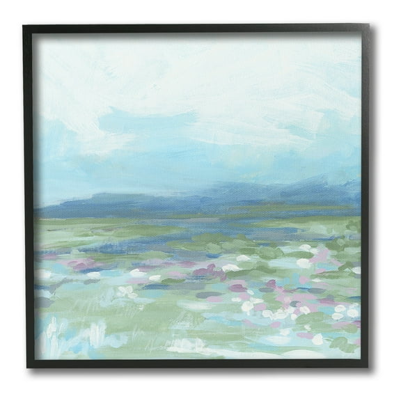 Stupell Industries Foggy Valley Landscape Landscape Painting Black Framed Art Print Wall Art, 12 x 12