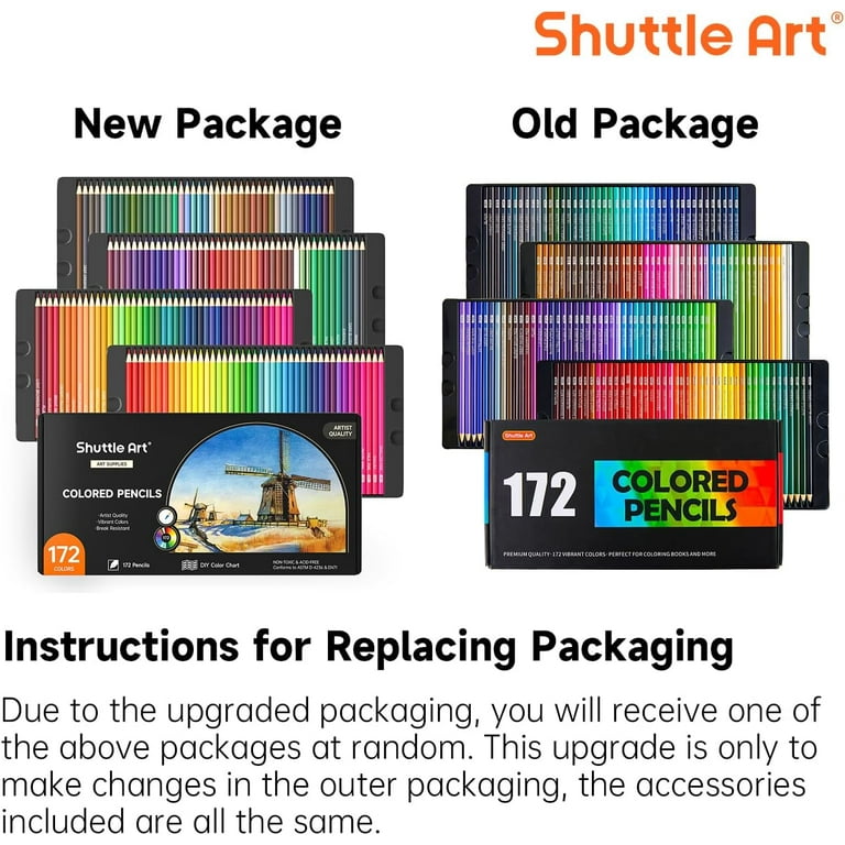 Shuttle Art 172 Colored Pencils Set for Drawing Sketching Adult