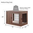 thumbnail image 5 of Unipaws Dog Crate End Table with Cushion, Wooden Wire Pet Kennels with Double Doors, Modern Design Dog House, Chew-Proof, Walnut, 5 of 8