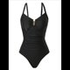 thumbnail image 3 of Traje de Baño de una Pieza para Mujer, con Control de Abdomen, Fruncido, con Recortes y Aros en U Negro XL, 3 of 7
