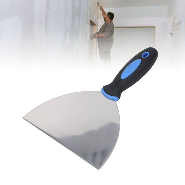 2 Pcs Outils d'Application de Mastic Ensemble de Spatules en Acier Inoxydable pour Réparer les Murs Secs, Enlever le Papier Peint, avec Poignée et Trou Confortables pour Suspendre