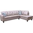 thumbnail image 2 of Isabella 97" Wide 2 Pieces Faux Leather Right Facing Sofa Set, 2 of 2