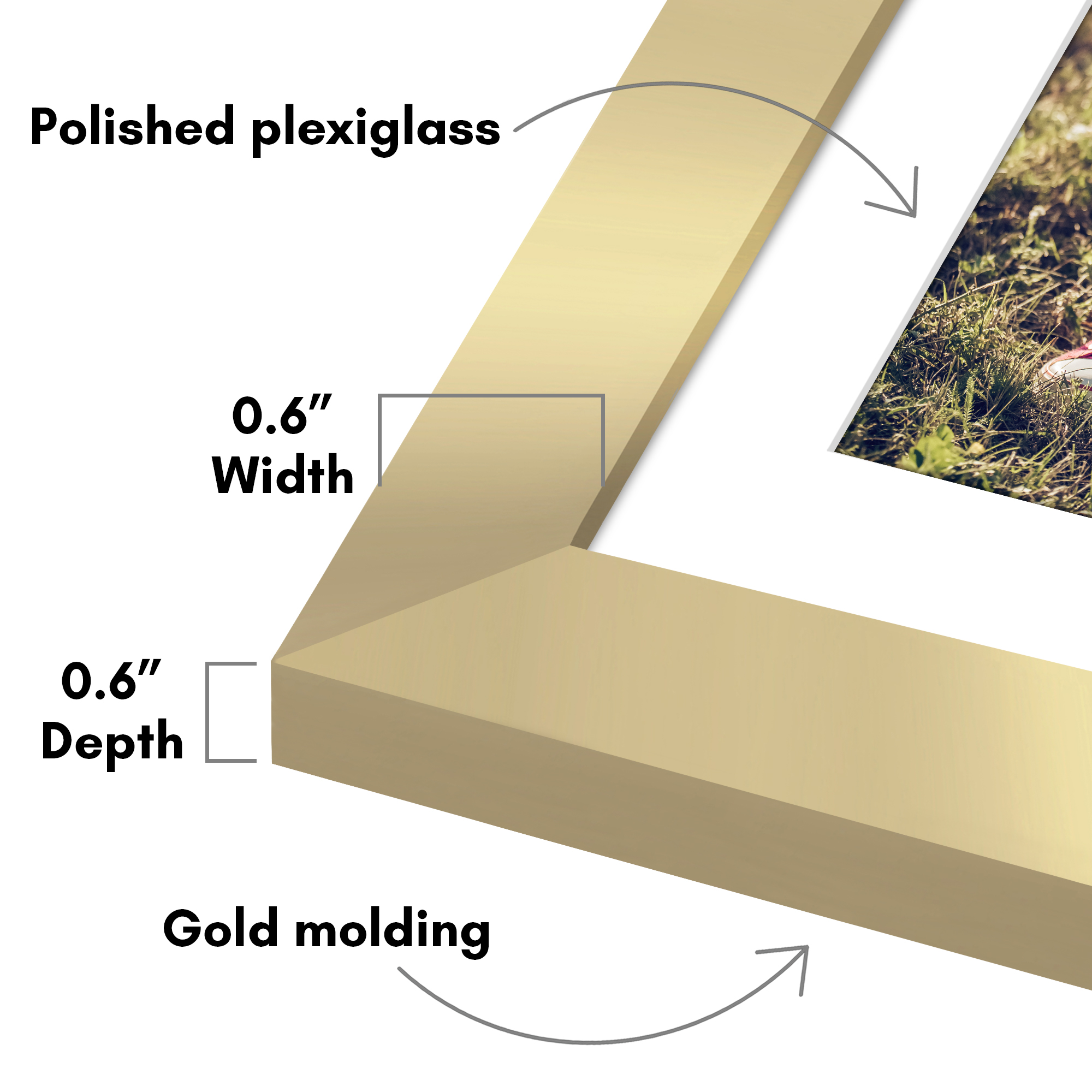 Americanflat 13x19 Picture Frame with Polished Plexiglass with 11x17 Mat 5 Pack Display Photo Galleria - Gold