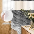thumbnail image 2 of No Hook Shower Curtain with Built-in Rings - Beach Sea Wave Washable Waterproof Fabric Bathroom Curtains for Hotel,Rentals, 66 X 72 Inch Long , Coastal Ocean Gray, 2 of 9