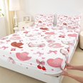 thumbnail image 3 of Feelyou Bowknot Cowgirl Boot Full Size Sheets, Cartoon Cherry Love Heart Bed Sheets, Teens Kids Girls Women Sheet Sets, Breathable Home Decor, 4pcs, 3 of 7