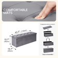 thumbnail image 3 of Storage Ottoman Bench with Benches Foot Rest Stool, Large Long Folding Velvet Toy Shoes Chest for Bedroom, Living Room,（Grey） 43.3"x15.7"x15.7", 3 of 16